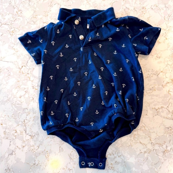 Old navy - Navy Blue Baby Onesie with Anchor Print - Picture 1 of 5